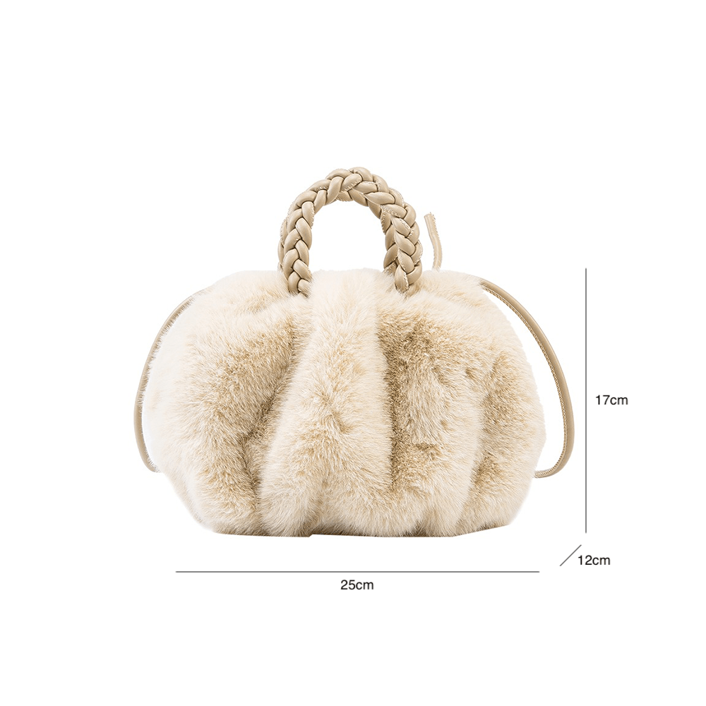 Cute Fluffy Ruched Shoulder Bag