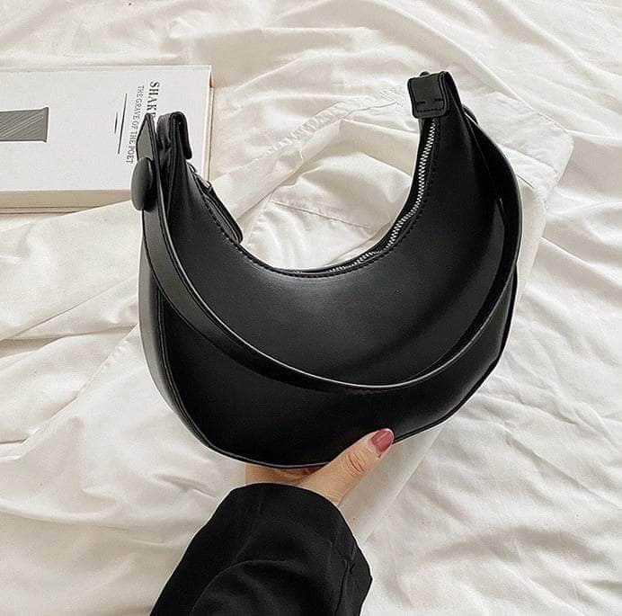 Cute Half Crescent Armpit Bag Black