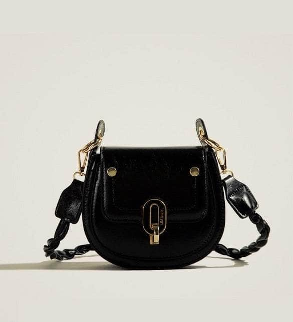 Cute Leather Satchel Crossbody Purse Black