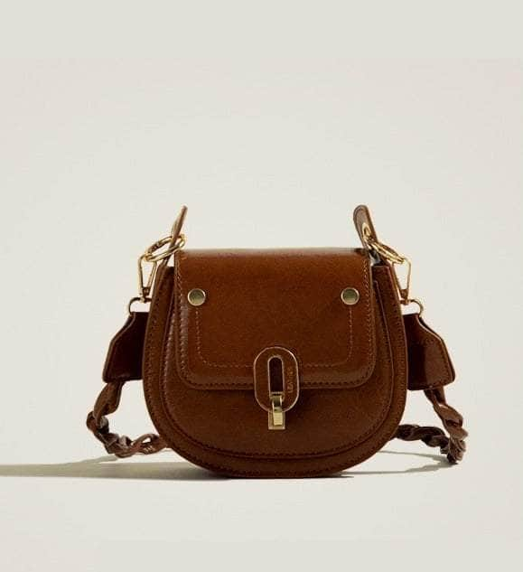 Cute Leather Satchel Crossbody Purse Brown