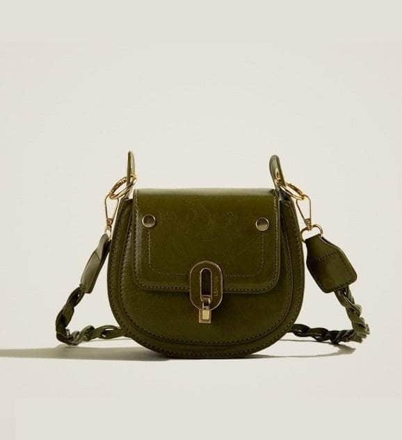 Cute Leather Satchel Crossbody Purse Green