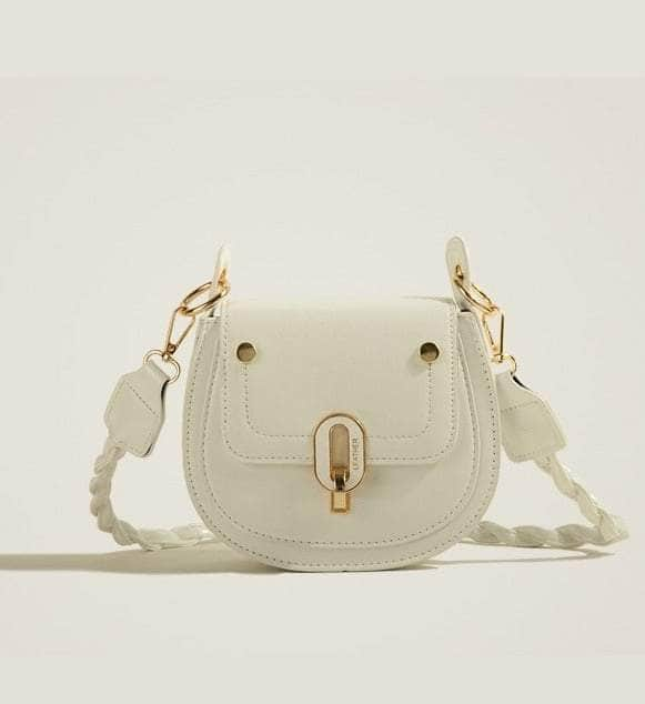 Cute Leather Satchel Crossbody Purse White