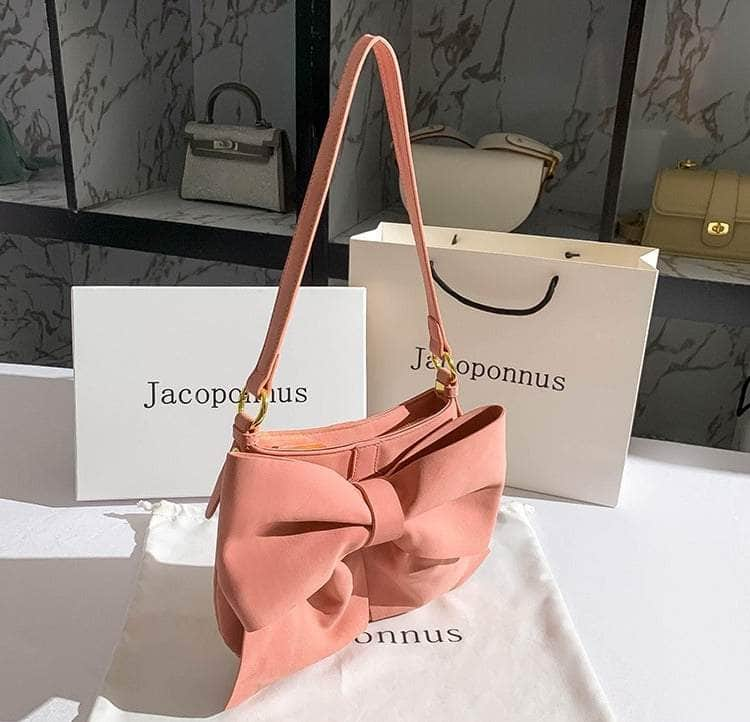 Cute Microfiber Leather Women's Bow Bag