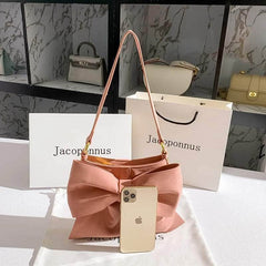 Cute Microfiber Leather Women's Bow Bag