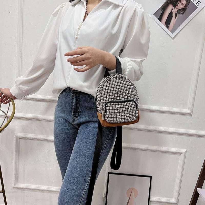 Cute Mini Shoulder Rhinestone Backpack