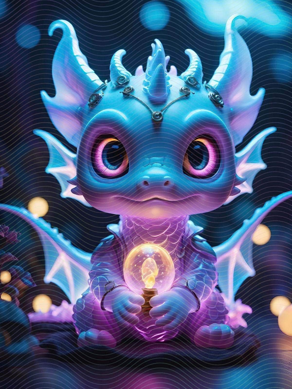 Cute Neon Glass Dragon