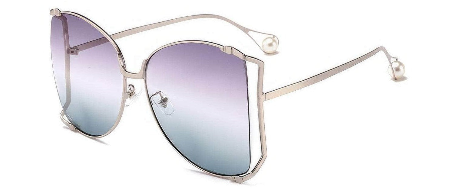 D-Shaped Oversized Sunglasses Lavender / Resin