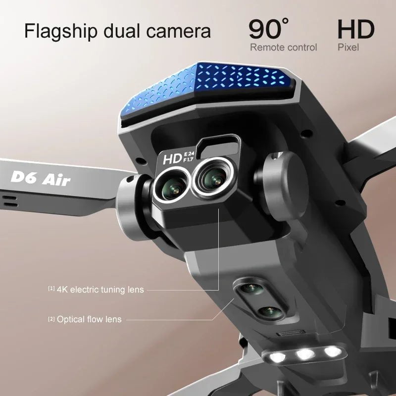 D6 Mini Drone: 8K HD Camera, Obstacle Avoidance, Foldable Quadcopter
