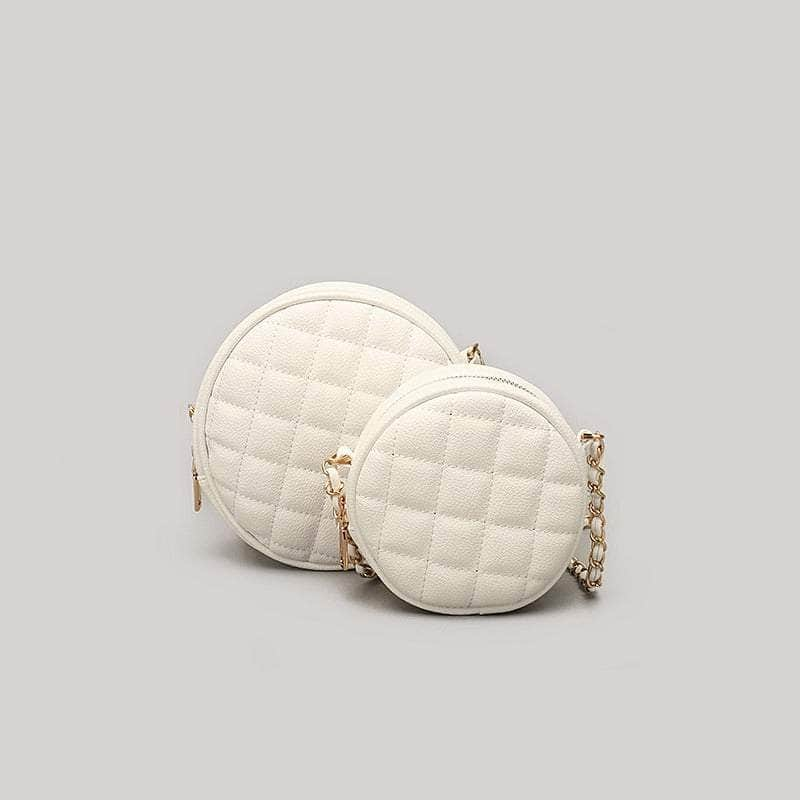 Dainty Round Crossbody Bag White