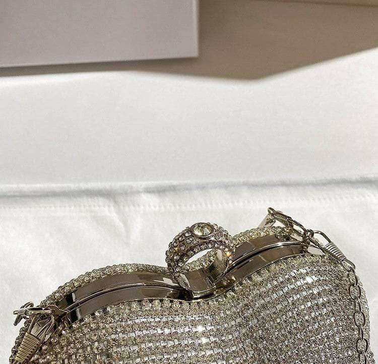 Dazzling Diamante Heart Clutch