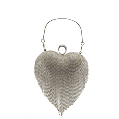 Dazzling Diamante Heart Clutch