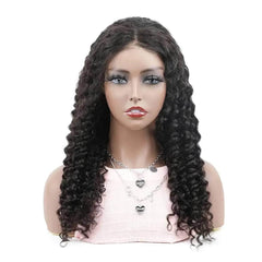 Deep Wave Lace Front Human Hair Wig - Wear And Go, Pre-Cut, Pre-Plucked Glueless Wig, HD Transparent Lace Closure, Curly Wigs