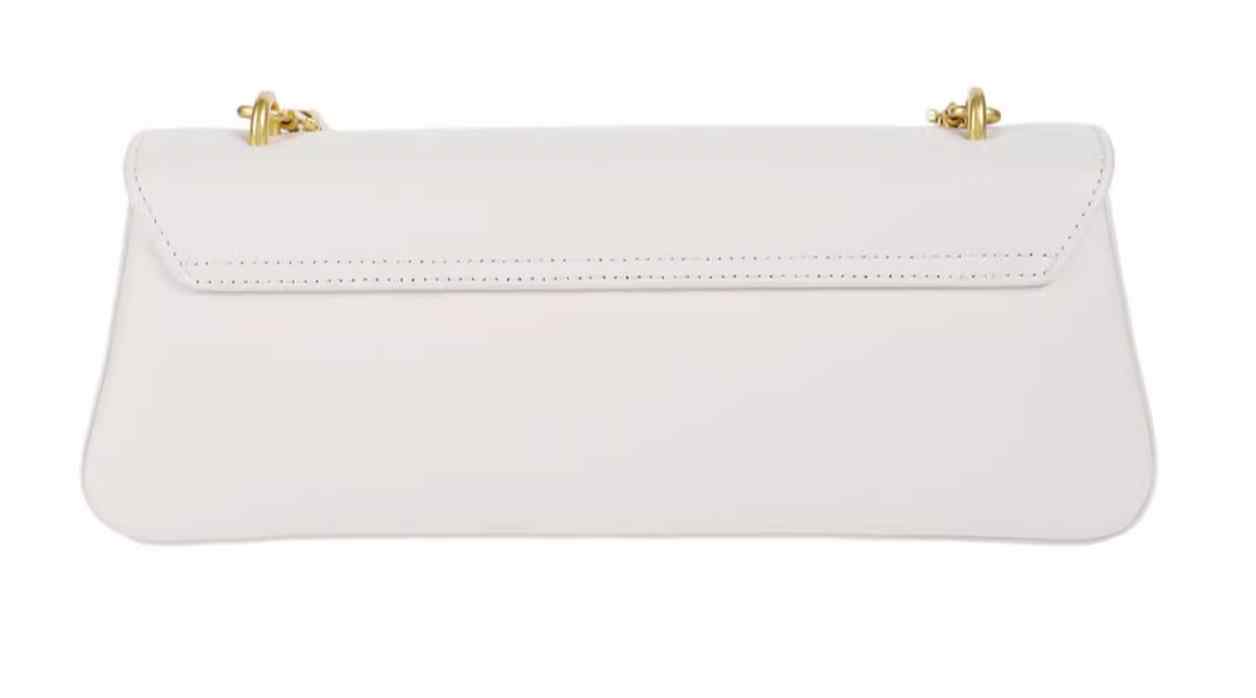 Deluxe Metal Adorned Strap Baguette Purse