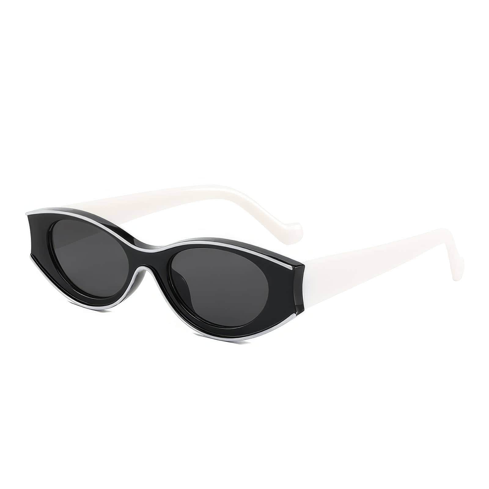 Designer Oval Eyewear Collection Black Gray/White / Resin