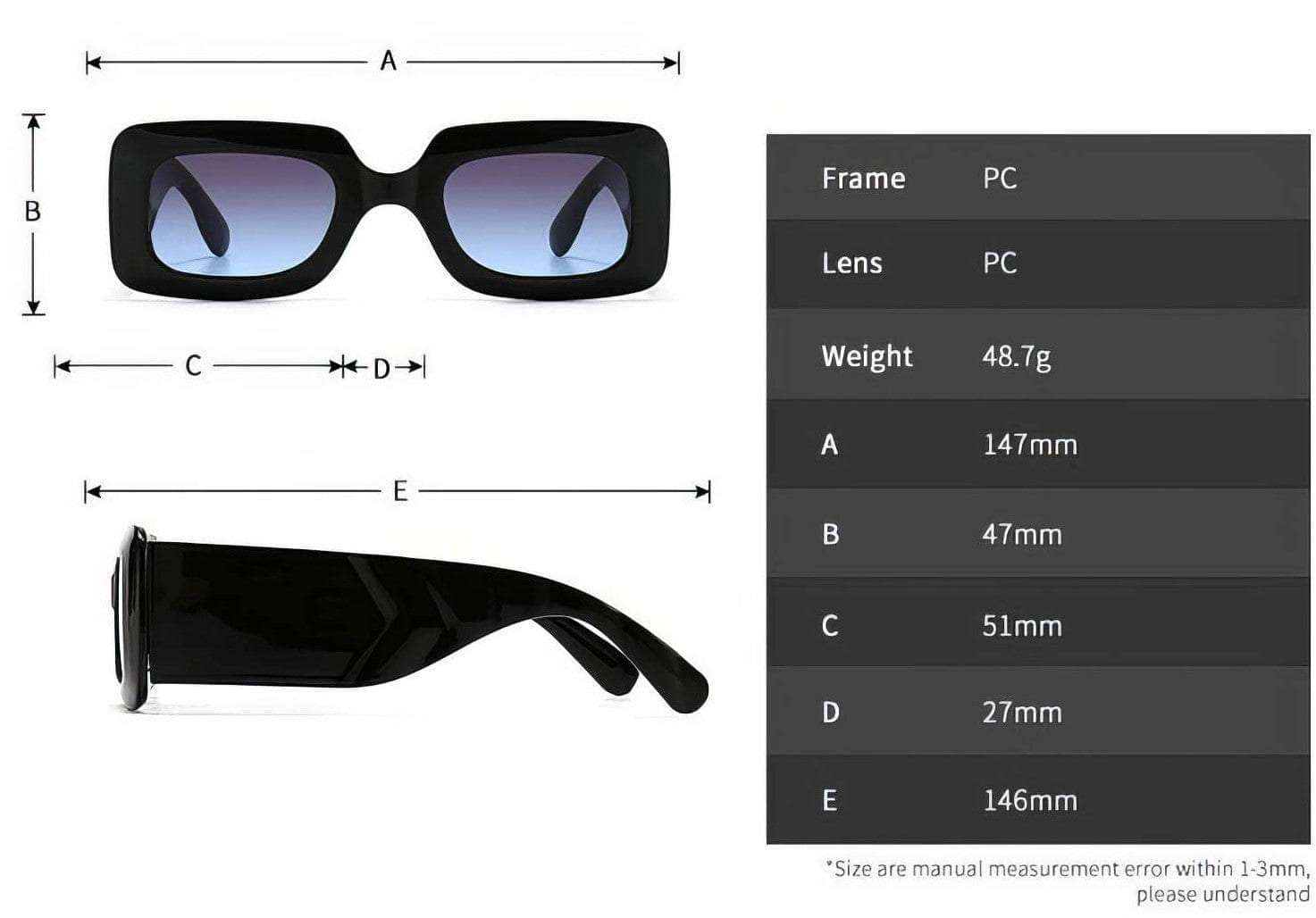 Designer Rectangle Eyewear