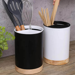 Detachable Kitchen Tableware Storage Bucket - 3 Divided Utensil Holder with Cutlery Drainer and Spoon Storage Rack