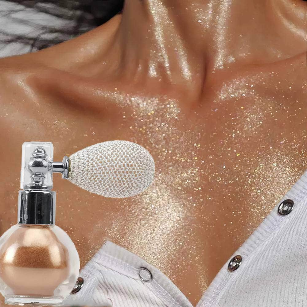 Diamond Highlighter Powder Spray: Waterproof, High Gloss Glitter, Body Bronzer, Face Contour Illuminator - Makeup