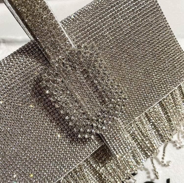 Diamond Tassel Rhinestone Evening Clutch Purse