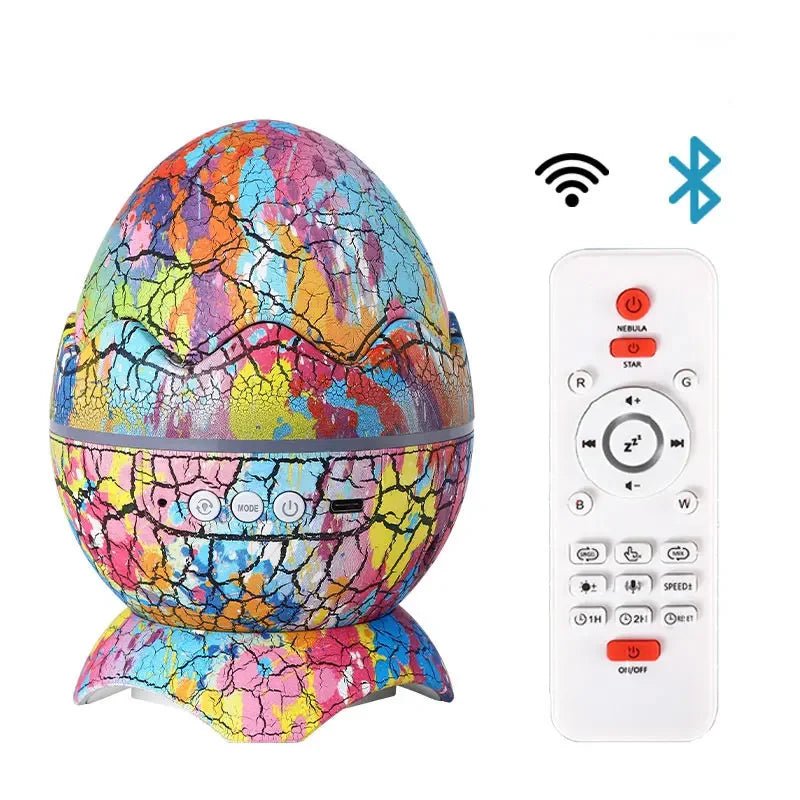 Dinosaur Egg Galaxy Projector: Starry Night Light with Bluetooth Speakers, LED Nebula Lamp - Cute Gaming Room Decor and Kids Gift artist / CHINA