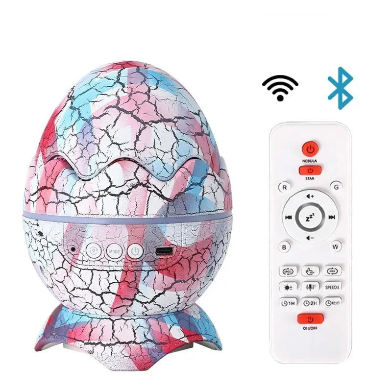 Dinosaur Egg Galaxy Projector: Starry Night Light with Bluetooth Speakers, LED Nebula Lamp - Cute Gaming Room Decor and Kids Gift Pan Slavic / CHINA