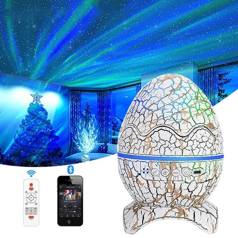Dinosaur Egg Galaxy Projector: Starry Night Light with Bluetooth Speakers, LED Nebula Lamp - Cute Gaming Room Decor and Kids Gift Phnom Penh / CHINA