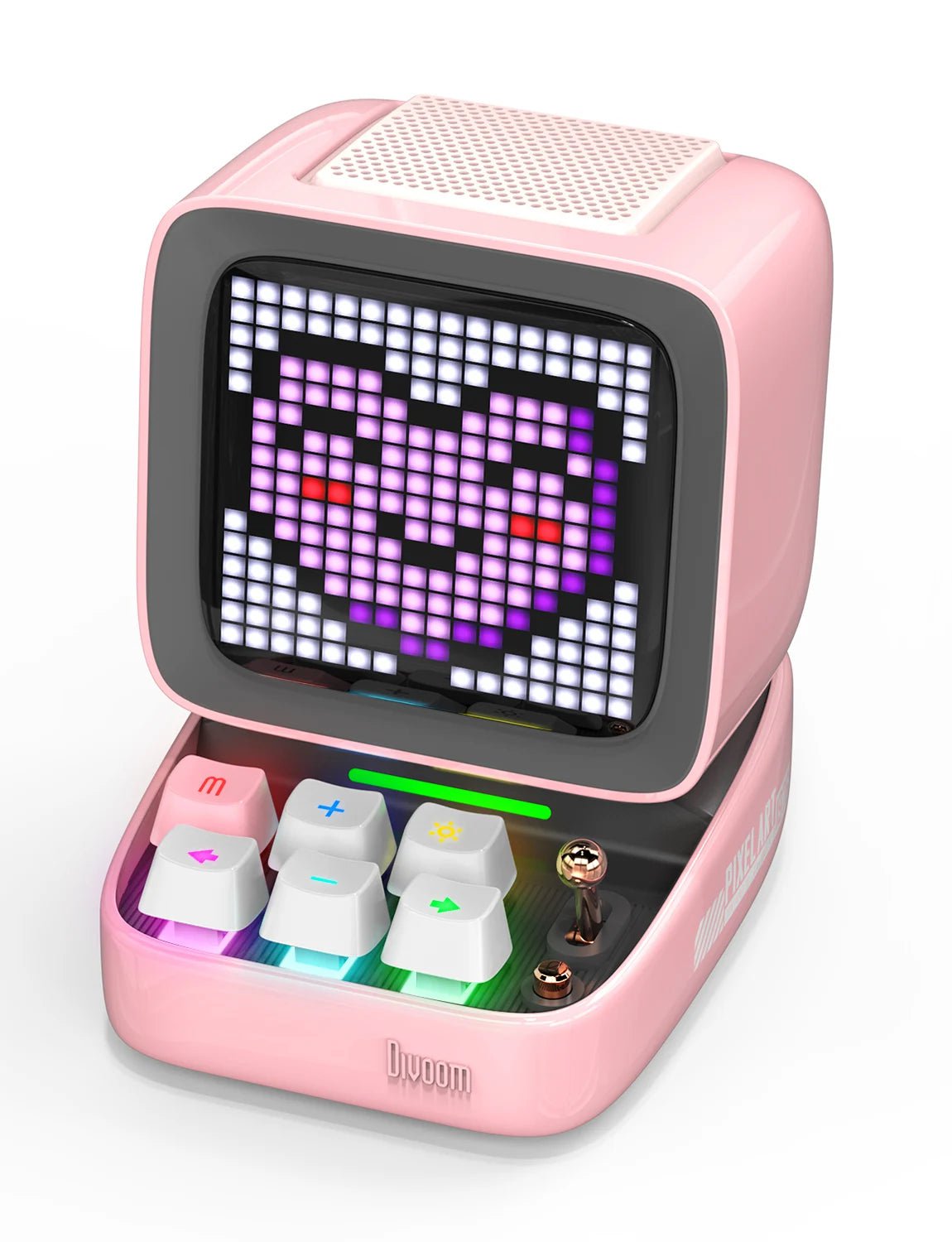 Divoom Ditoo Pixel Art Bluetooth Speaker - Wireless, 15W Output Power, Ideal for Gaming Room Setup with 16x16 LED App-Controlled Front Screen Pink / CHINA