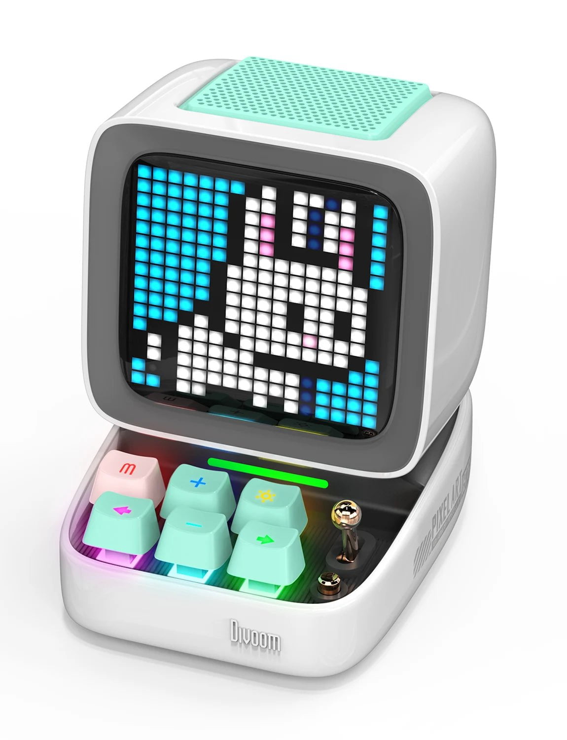 Divoom Ditoo Pixel Art Bluetooth Speaker - Wireless, 15W Output Power, Ideal for Gaming Room Setup with 16x16 LED App-Controlled Front Screen White