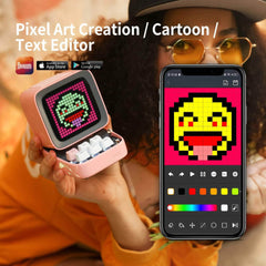 Divoom Ditoo-Pro Retro Pixel Art Bluetooth Speaker - Portable, Alarm Clock, DIY LED Display Board, Cute Gift, Home Light Decoration