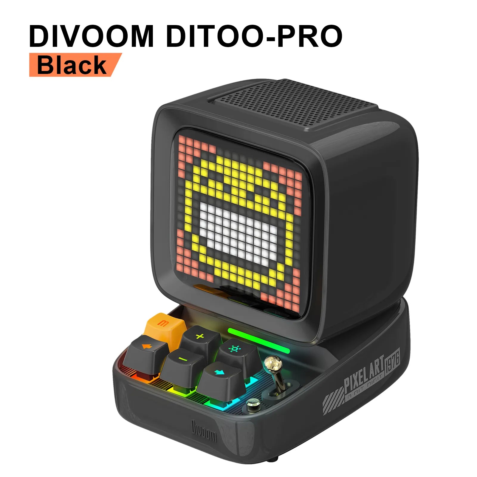 Divoom Ditoo-Pro Retro Pixel Art Bluetooth Speaker - Portable, Alarm Clock, DIY LED Display Board, Cute Gift, Home Light Decoration Ditoo-Pro Black / Poland / Speaker