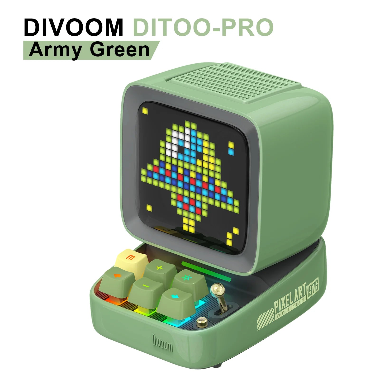 Divoom Ditoo-Pro Retro Pixel Art Bluetooth Speaker - Portable, Alarm Clock, DIY LED Display Board, Cute Gift, Home Light Decoration Ditoo-Pro Green / Poland / Speaker