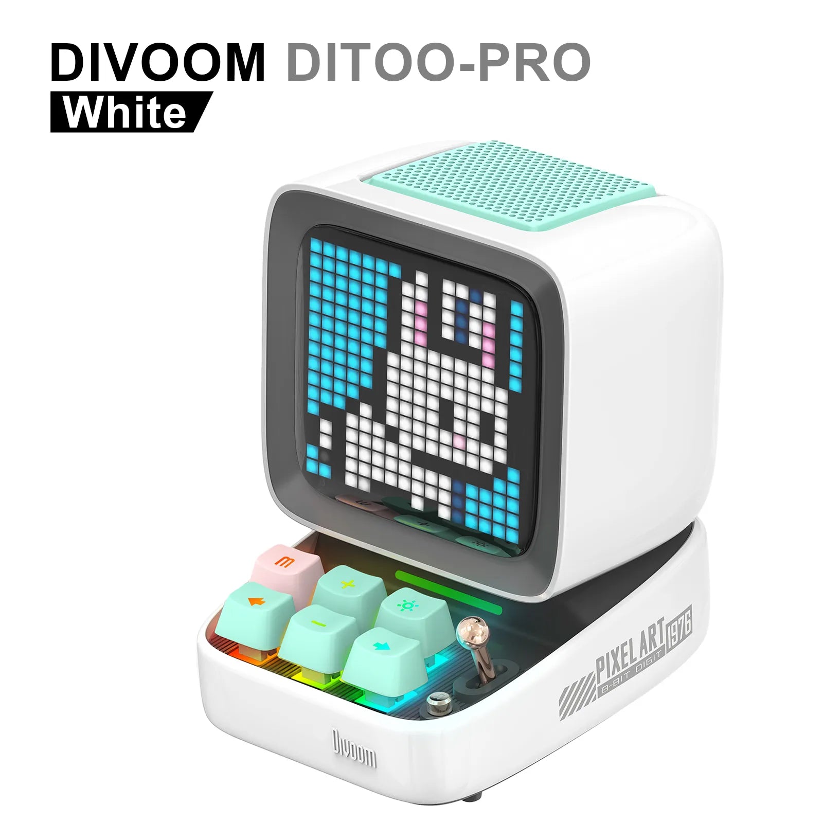 Divoom Ditoo-Pro Retro Pixel Art Bluetooth Speaker - Portable, Alarm Clock, DIY LED Display Board, Cute Gift, Home Light Decoration Ditoo-Pro White / Poland / Speaker