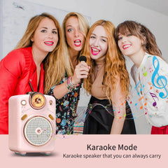 Divoom Fairy-OK Portable Bluetooth Speaker - Microphone Karaoke Function with Voice Change, FM Radio, TF Card Slot