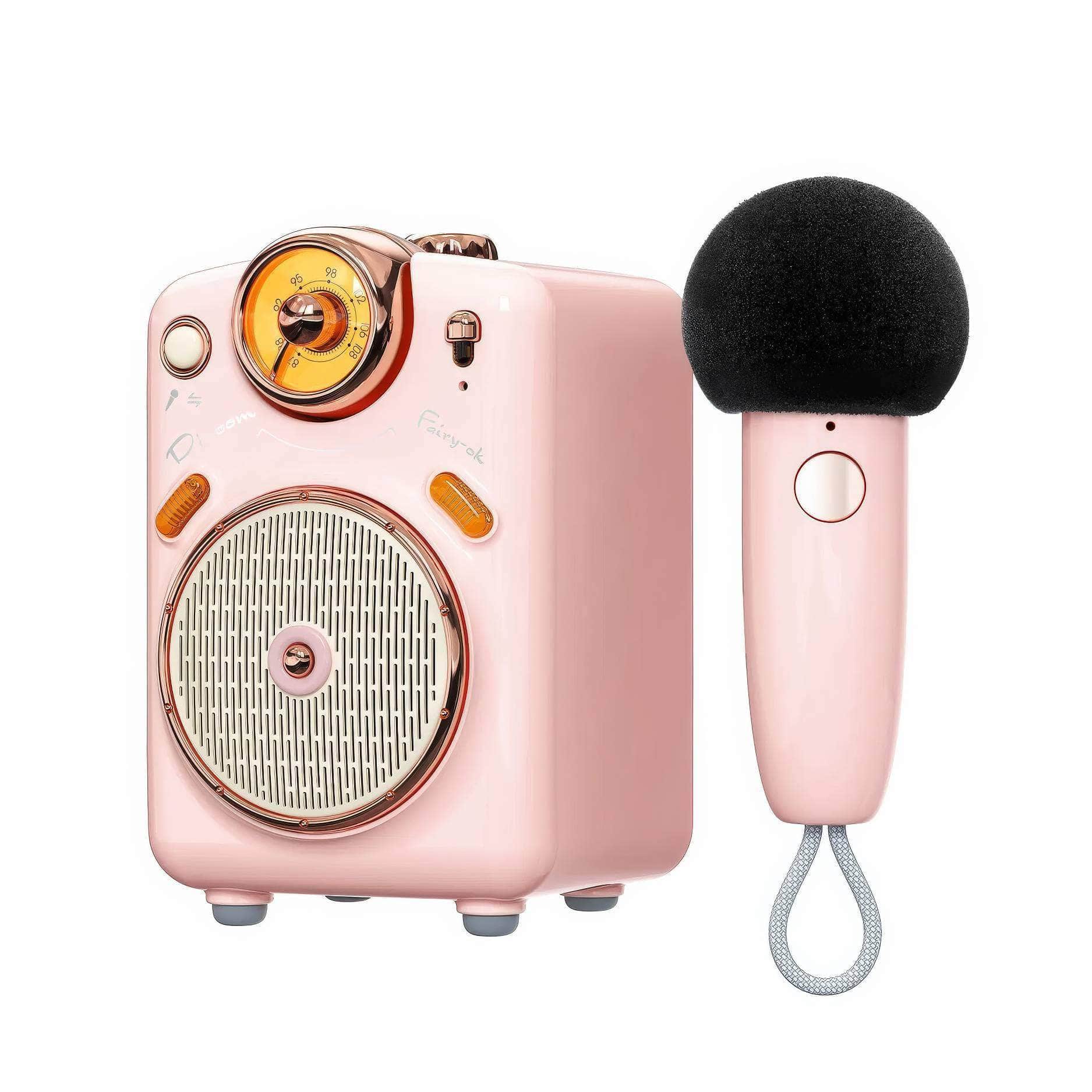 Divoom Fairy-OK Portable Bluetooth Speaker - Microphone Karaoke Function with Voice Change, FM Radio, TF Card Slot
