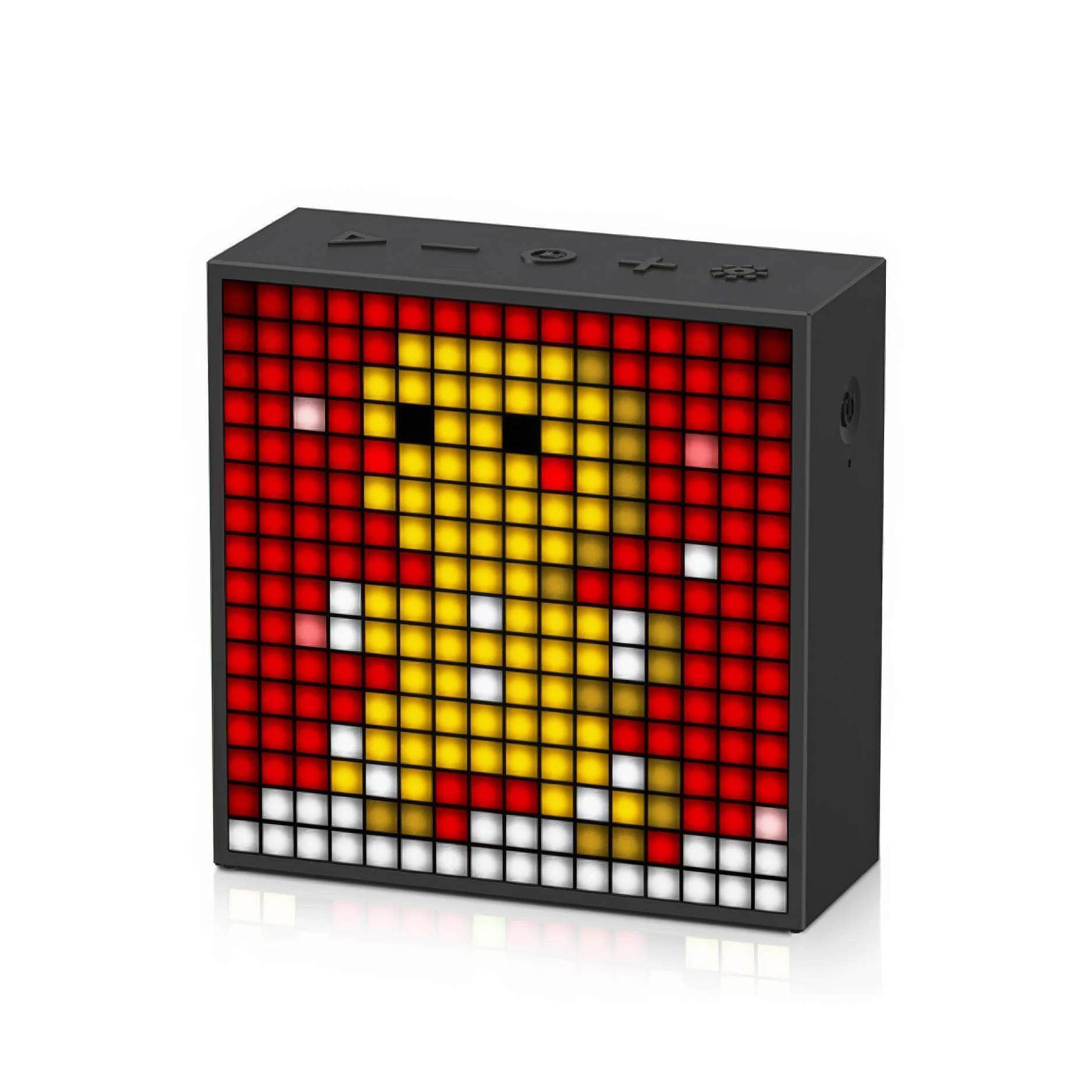 Divoom Timebox Evo Bluetooth Portable Speaker-4 - Clock Alarm, Programmable LED Display for Pixel Art Creation, Unique Gift Option Black