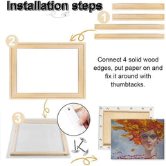 DIY Wood Canvas Stretcher Bars: Removable Frames Kit for Oil and Diamond Painting