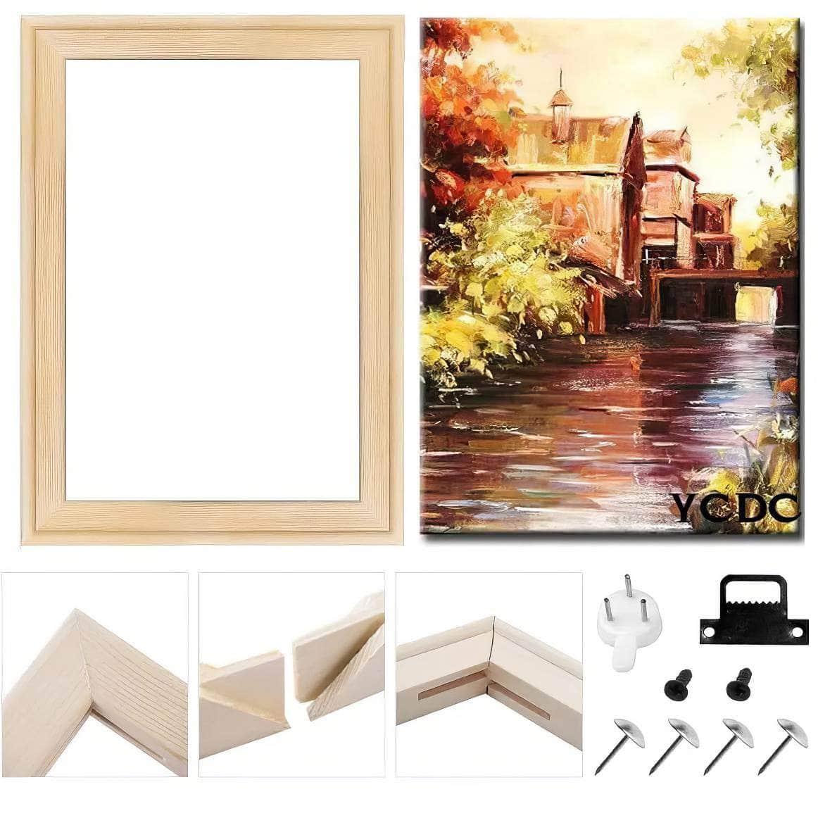 DIY Wood Canvas Stretcher Bars: Removable Frames Kit for Oil and Diamond Painting