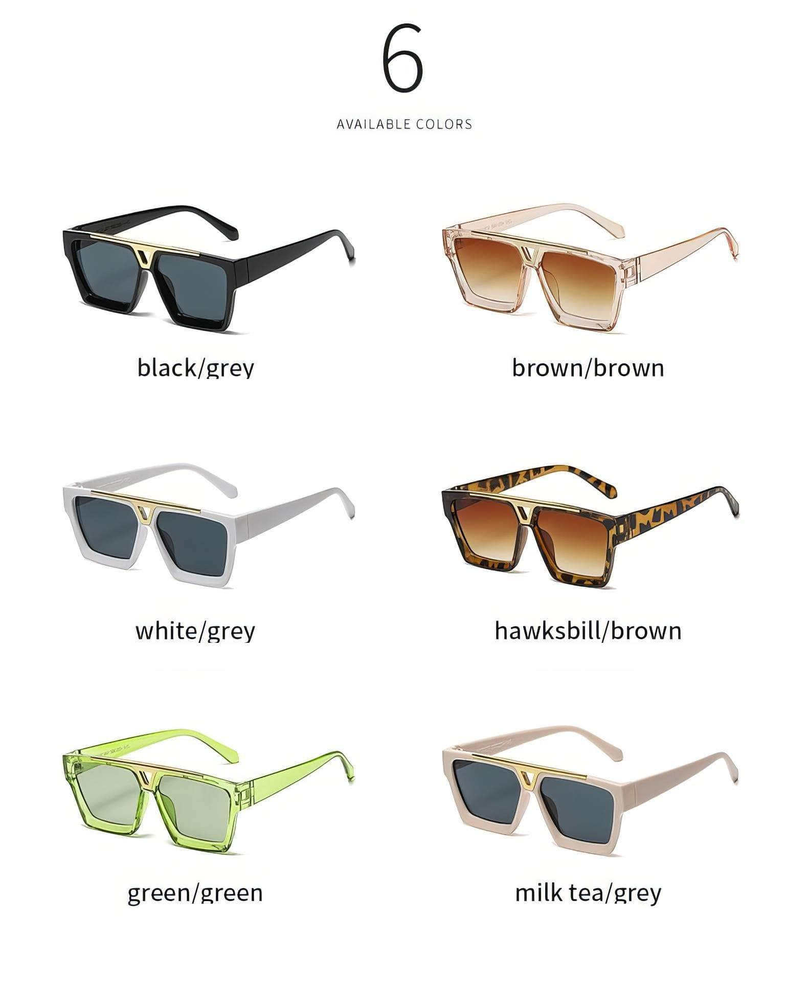 Double Beam Square Sunglasses