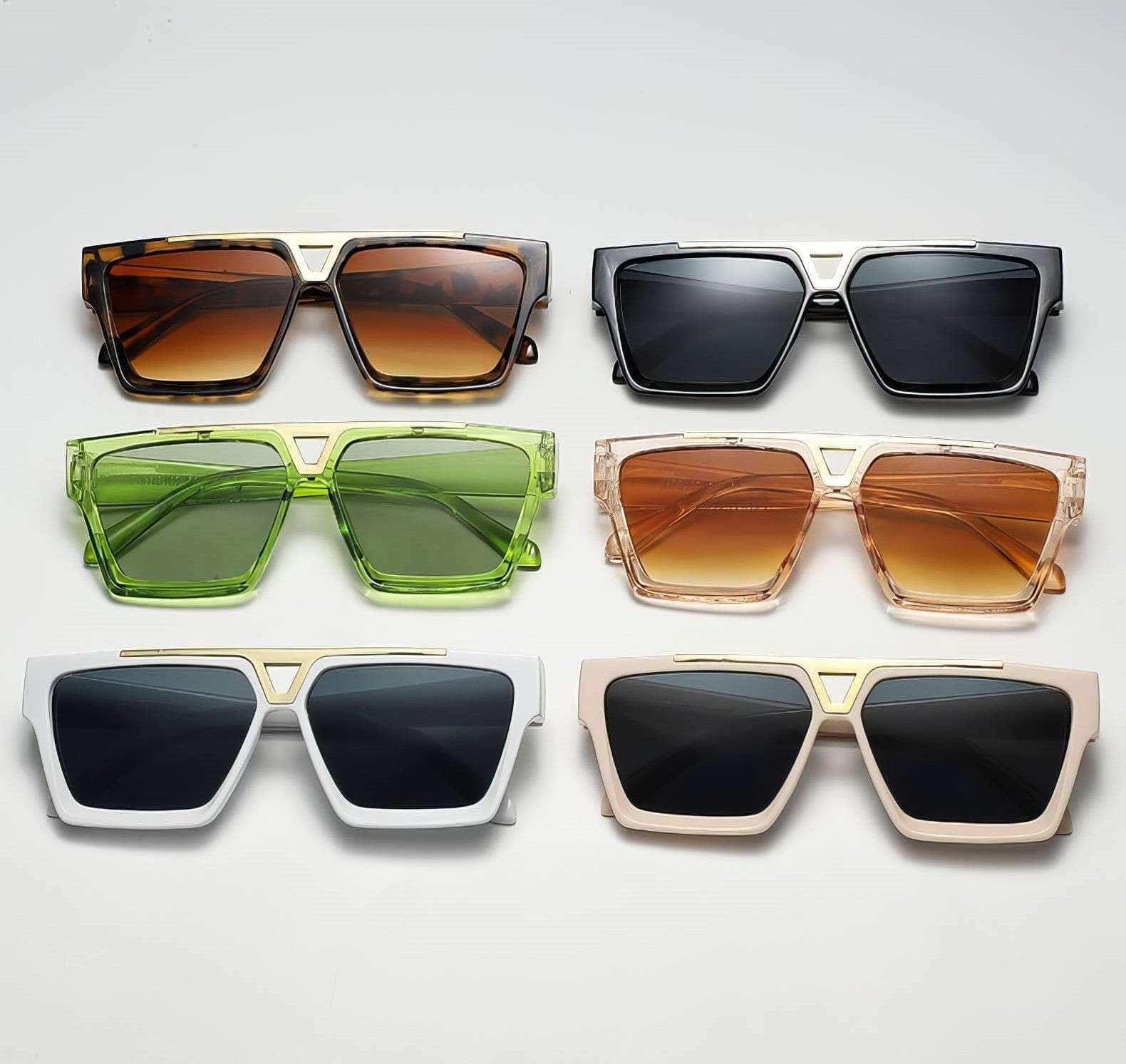 Double Beam Square Sunglasses