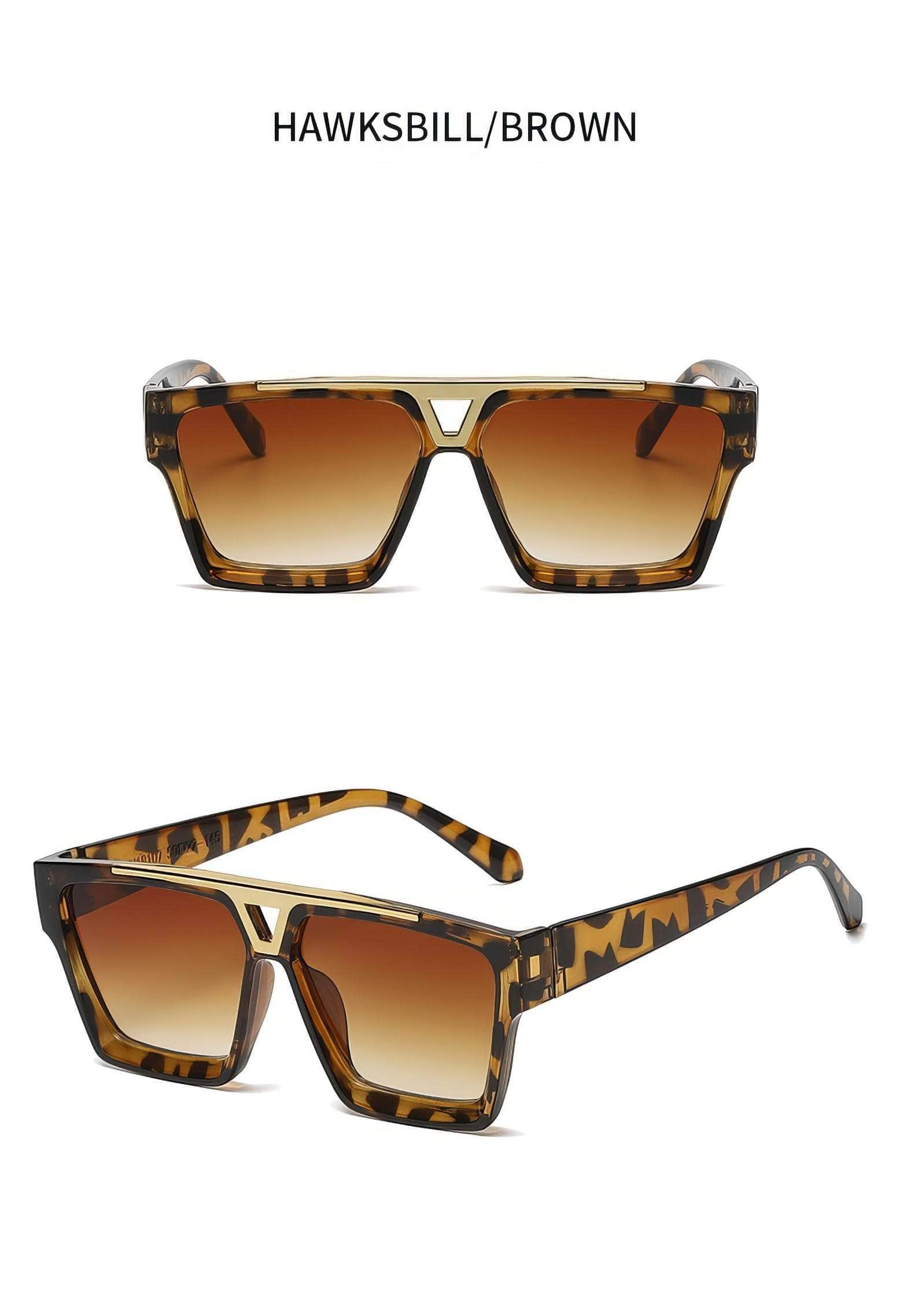 Double Beam Square Sunglasses