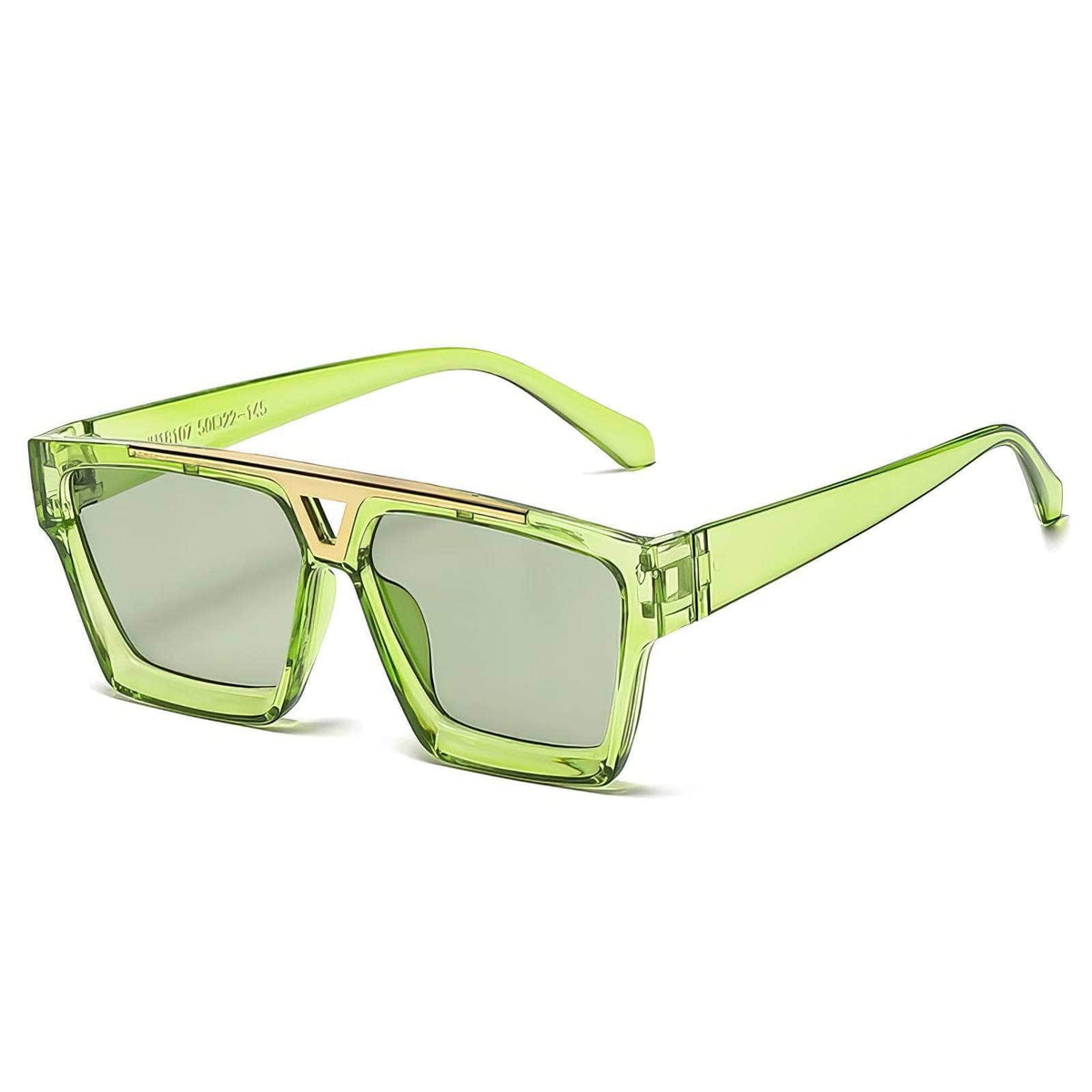 Double Beam Square Sunglasses Green/Green / Resin