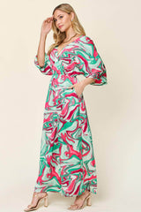 Double Take Full Size Half Sleeve Wide Leg Jumpsuit