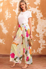 Double Take Multicolored High Waist Wide Leg Pants