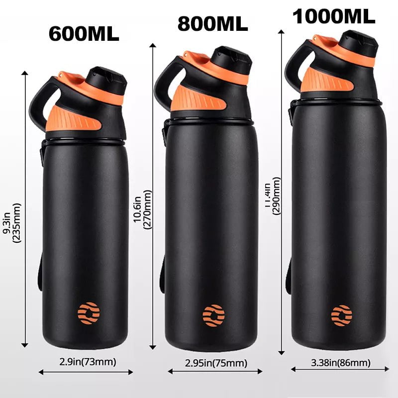 Double Wall Vacuum Flask with Magnetic Lid, Outdoor Sport Water Bottle, Stainless Steel Thermal Mug, Leak-Proof