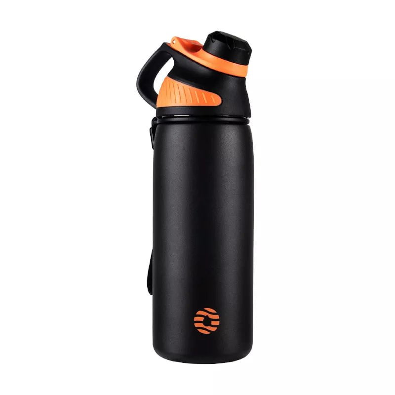 Double Wall Vacuum Flask with Magnetic Lid, Outdoor Sport Water Bottle, Stainless Steel Thermal Mug, Leak-Proof Black / 1000ml