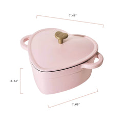 Drew Barrymore Pink Champagne 2QT Cast Iron Heart Dutch Oven cookware