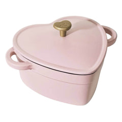 Drew Barrymore Pink Champagne 2QT Cast Iron Heart Dutch Oven cookware Pink Champagne / United States