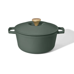 Drew Barrymore White Icing 5-Quart Cast Iron Round Dutch Oven - Elegant Kitchen Cookware Thyme Green / United States