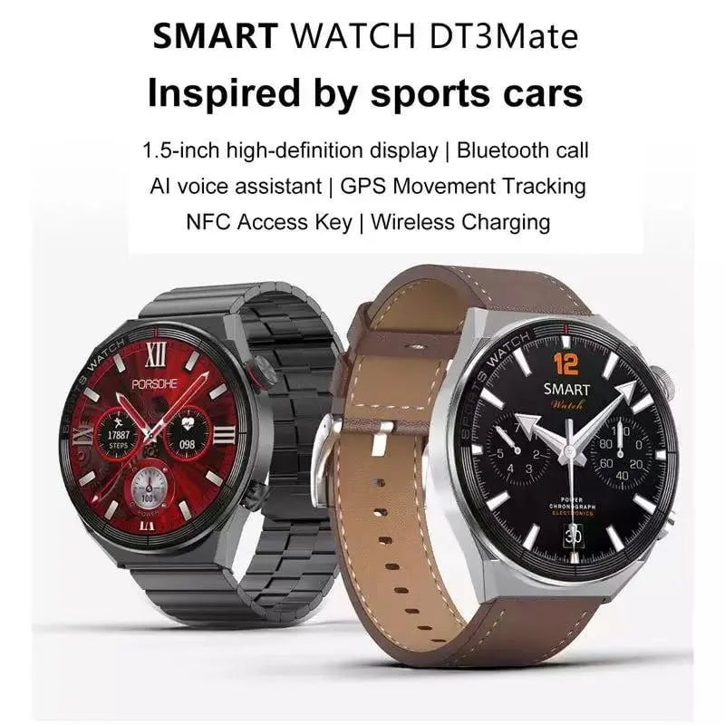 DT3 Mate Smart Watch for Men and Women: 1.5 Inch HD Screen, NFC, Digital GPS Tracker, Fitness Bracelet"