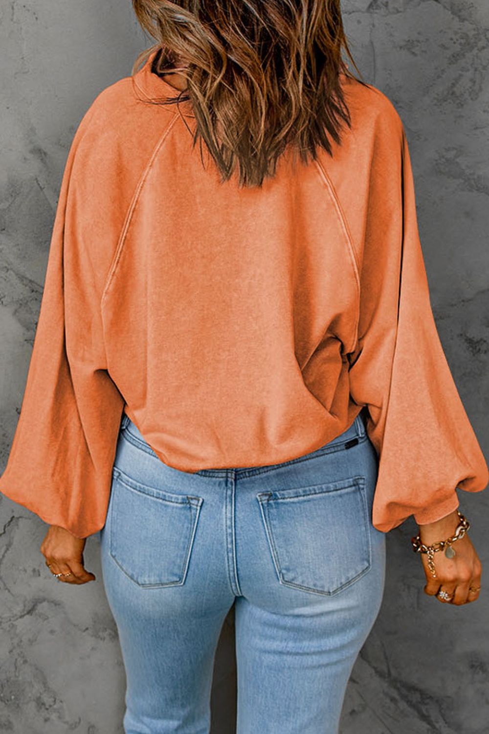 Half Snap Long Sleeve Sweatshirt