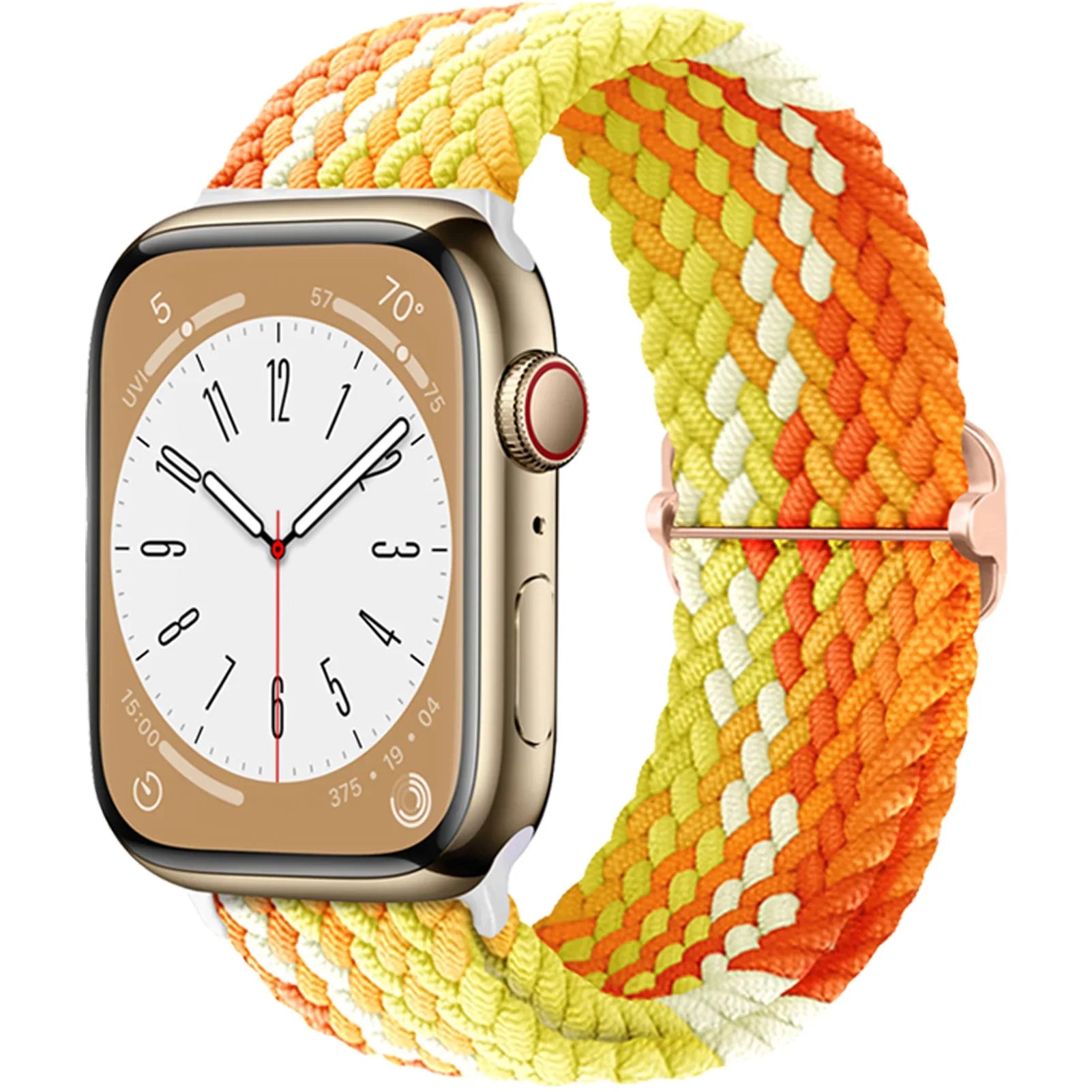 Elastic Nylon Braided Solo Loop Band for Apple Watch Series Fragrant orange / 42mm 44mm 45mm 49mm